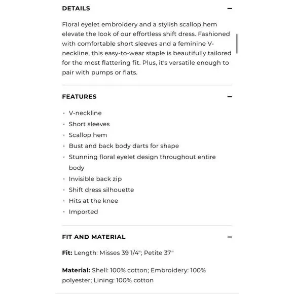 Talbots Size 16 Embroidered Eyelet Lace Tee Shirt Dress Hot Pink Spring Vacation - Picture 15 of 15